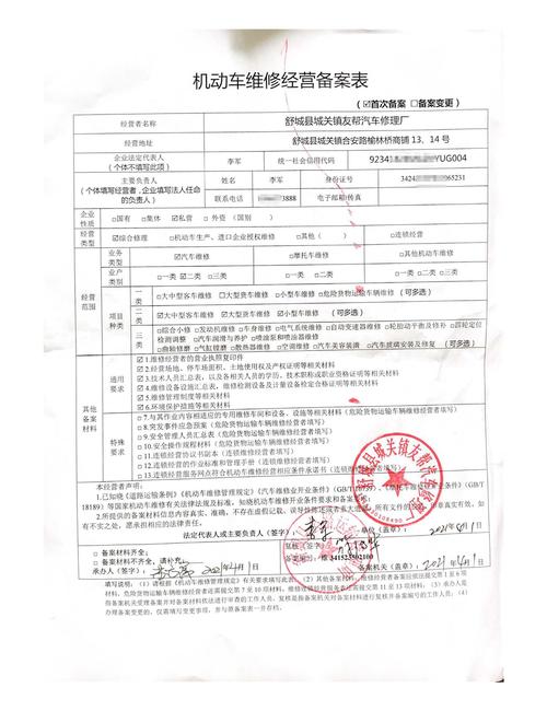 舒城县城关镇友邦汽车修理厂 机动车维修经营备案公示